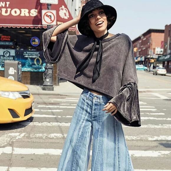 Free People Grungecore Sleeve Glorious Sleeves Oversized Pullover Womens Small - Picture 12 of 13